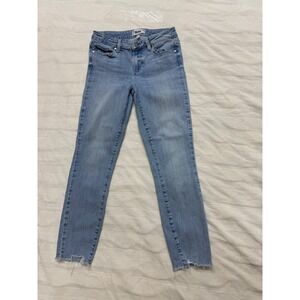 PAIGE Verdugo Crop Jeans Women's Size 25 Light Wash Distressed Frayed Hem